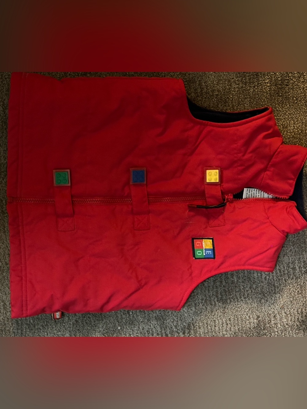 Lego Red Jacket with Blue Accent
